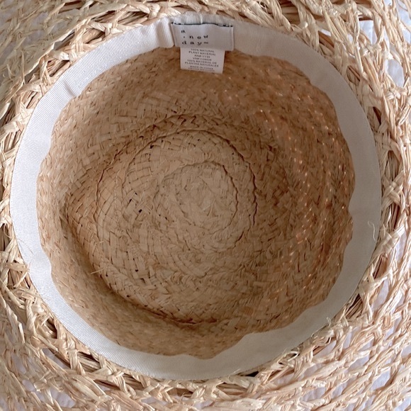 A New Day Open Weave Raffia Straw Paper Hat - Picture 6 of 7